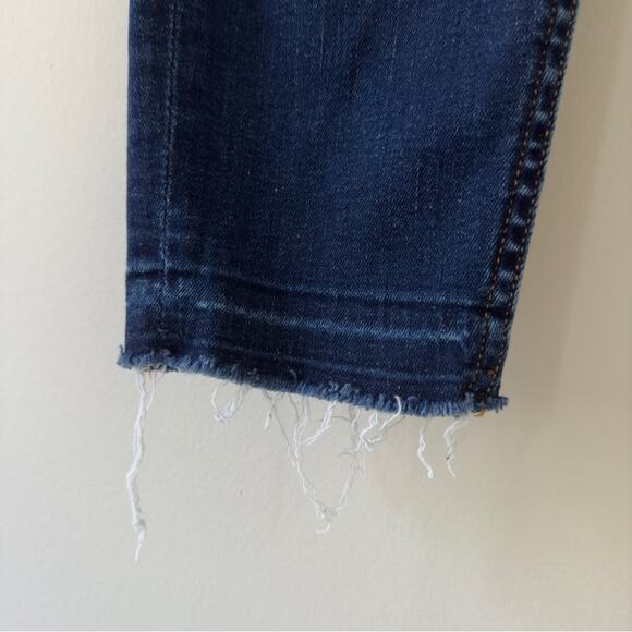 7 For All Mankind Jen7 Ankle Skinny Jeans raw hem dark Wash zip button pockets 4 - Picture 6 of 14